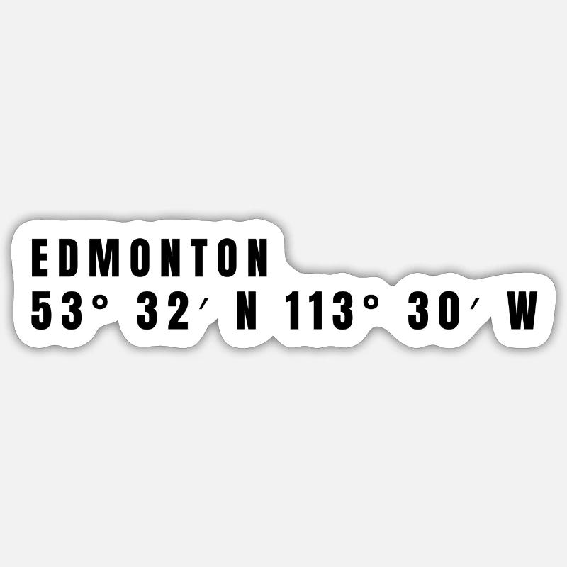 Edmonton, Canada Coordinates Sticker size S (10 x 10 cm)