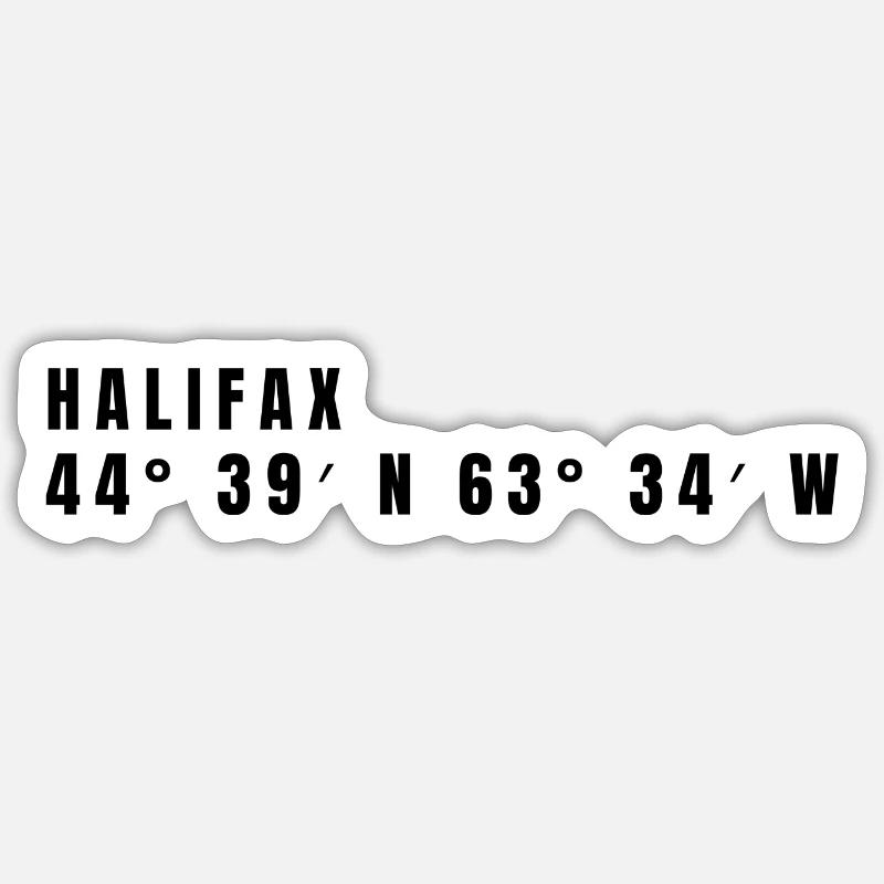Halifax, Canada Coordinates Sticker size S (10 x 10 cm)