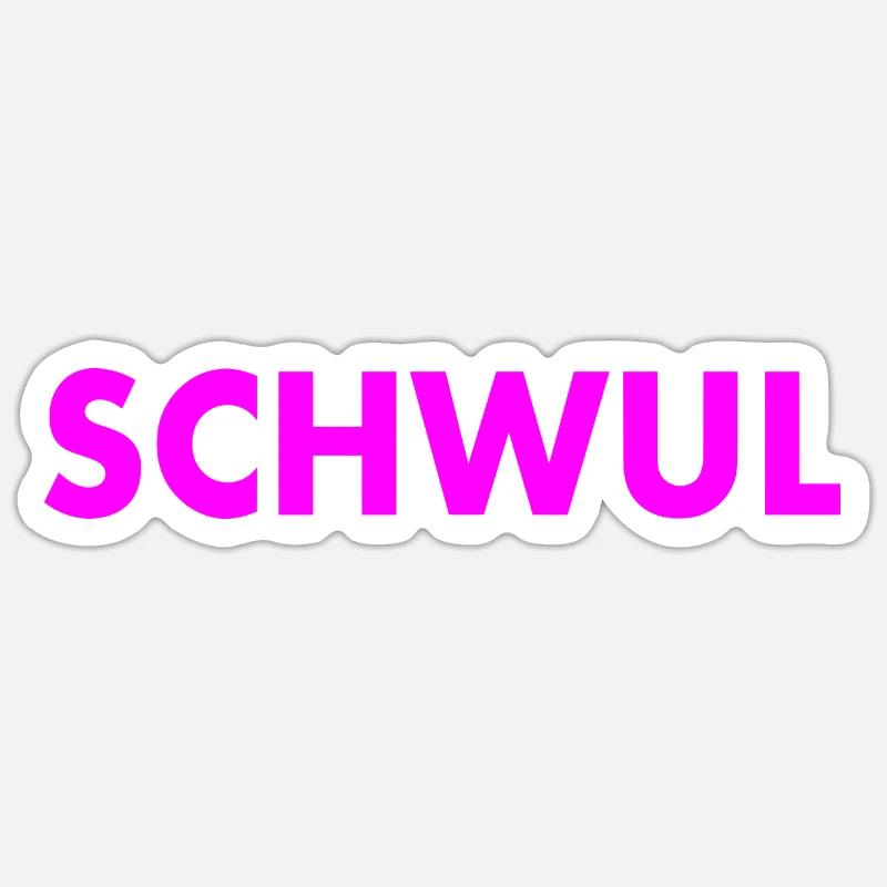 Schwul - Sticker Größe S (10 x 10 cm) - Mattweiß
