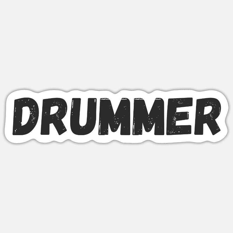 Batteur - Sticker taille S (10 x 10 cm) - blanc mat