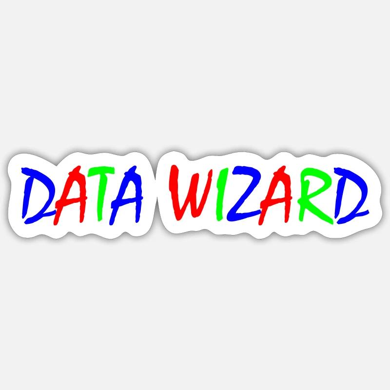 Data Wizard – Typographie colorée Sticker taille S (10 x 10 cm)
