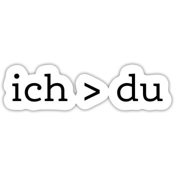 Ich vs du - Sticker Größe S (10 x 10 cm) - Mattweiß - Vorne