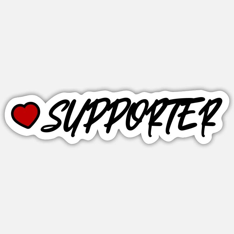 Supporter Herz - Sticker Größe S (10 x 10 cm) - Mattweiß