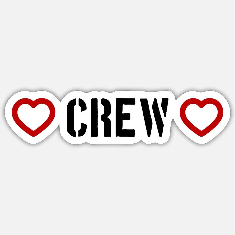 Crew Heart - Sticker size S (10 x 10 cm) - white matte