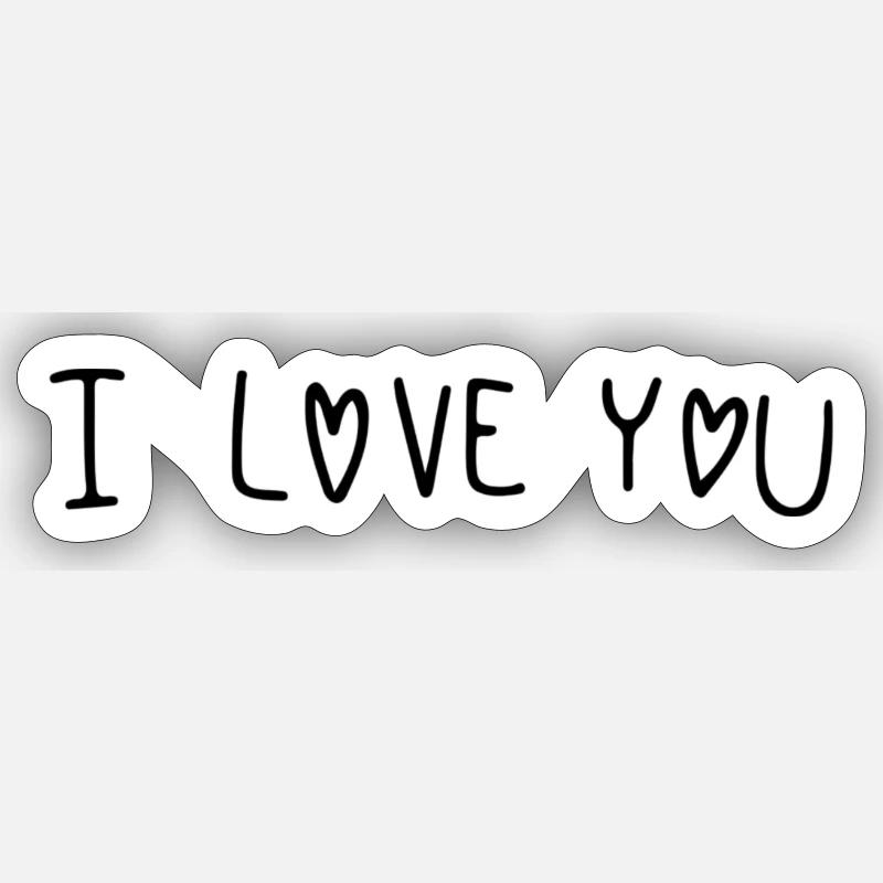 Je t’aime Écriture - Sticker taille S (10 x 10 cm) - blanc mat