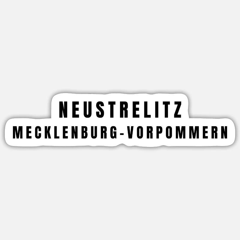 Neustrelitz, Mecklembourg-Poméranie occidentale - Sticker taille S (10 x 10 cm) - blanc mat