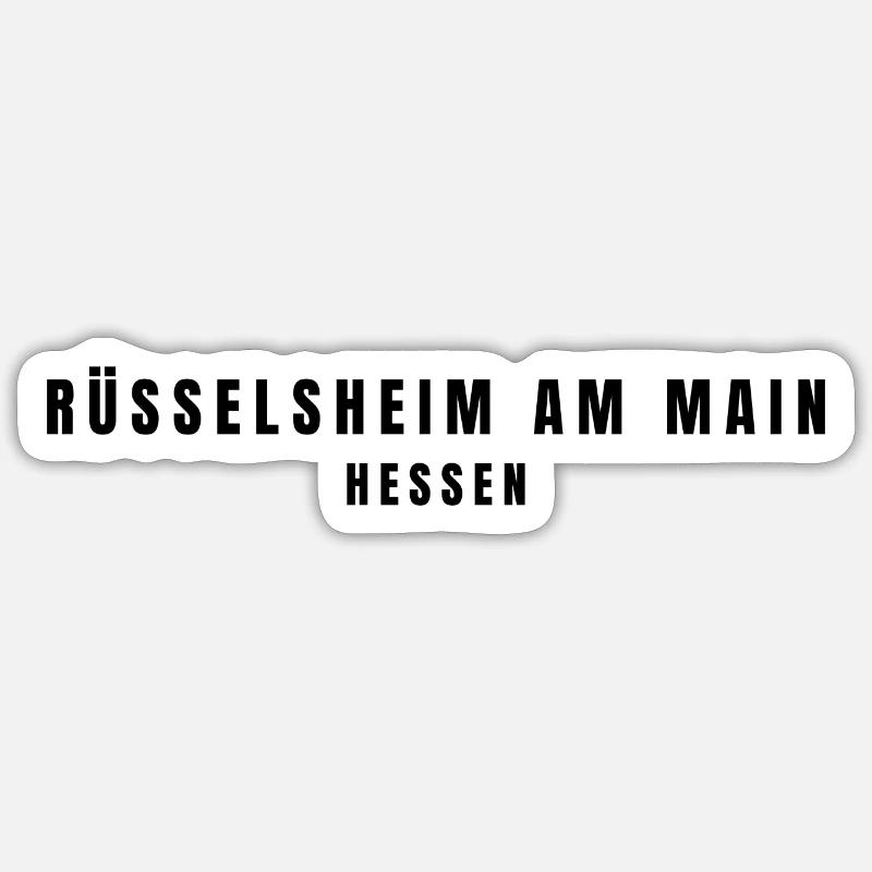 Rüsselsheim am Main, Hesse - Sticker taille S (10 x 10 cm) - blanc mat