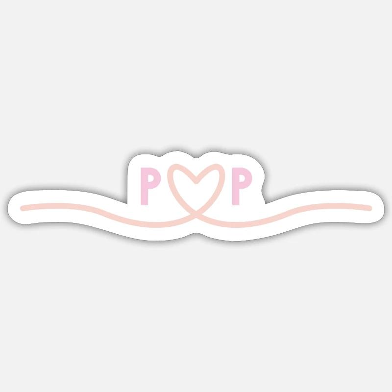 Liebe von P&P - Sticker Größe S (10 x 10 cm) - Mattweiß