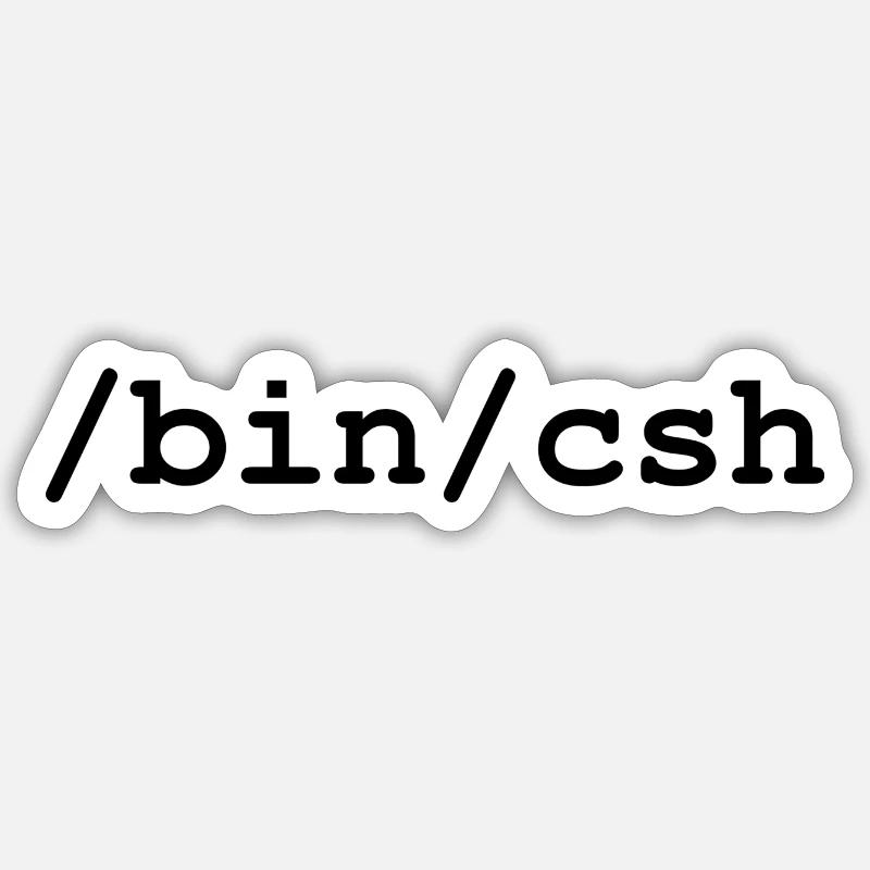 Interpréteur C - /bin/csh - Sticker taille S (10 x 10 cm) - blanc mat