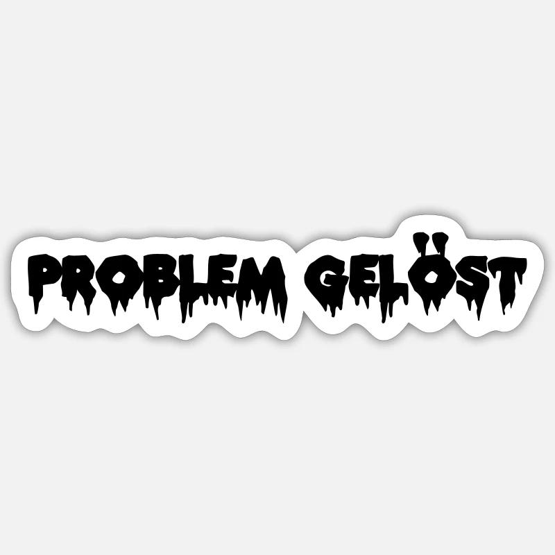 Problem gelöst - Sticker Größe S (10 x 10 cm) - Mattweiß