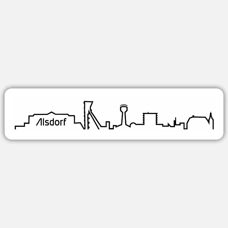 Silhouette Alsdorf - Sticker taille S (10 x 10 cm) - blanc mat