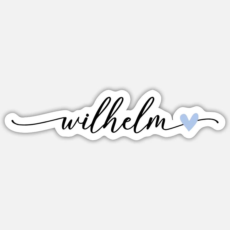 Wilhelm Name Calligraphy Font Sticker size S (10 x 10 cm)