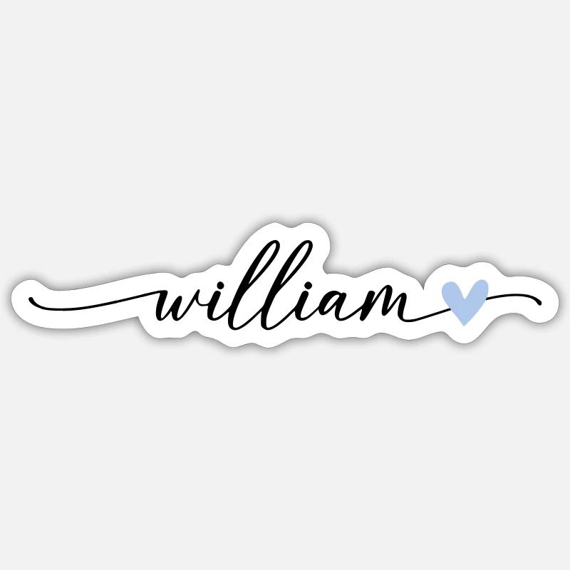 William Name Calligraphy Font - Sticker size S (10 x 10 cm) - white matte