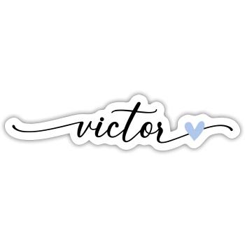 Victor Name Calligraphy Font - Sticker size S (10 x 10 cm) - white matte - Front