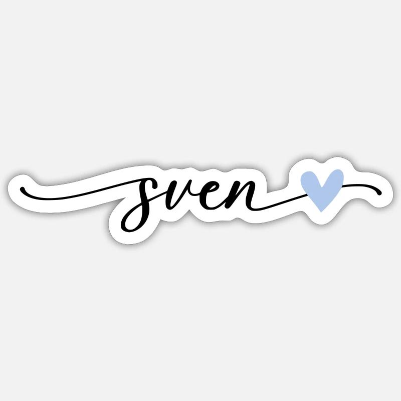 Sven Name Calligraphy Font - Sticker size S (10 x 10 cm) - white matte