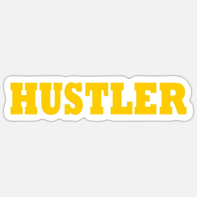 Hustler - Sticker taille S (10 x 10 cm) - blanc mat