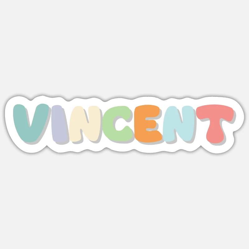 Name - Vincent Sticker size S (10 x 10 cm)