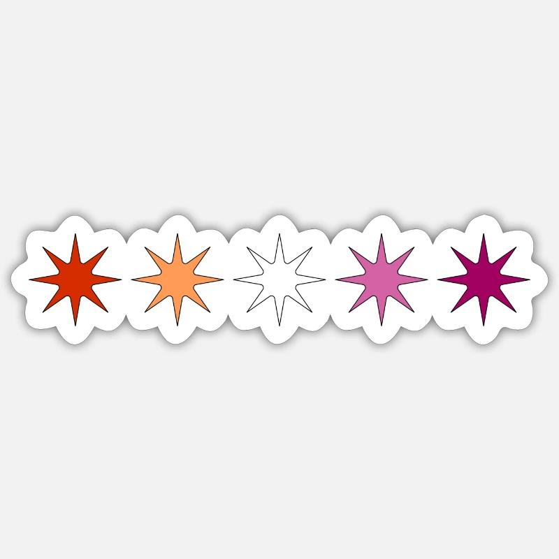Subtile lesbische Pride-Stars - Sticker Größe S (10 x 10 cm) - Mattweiß