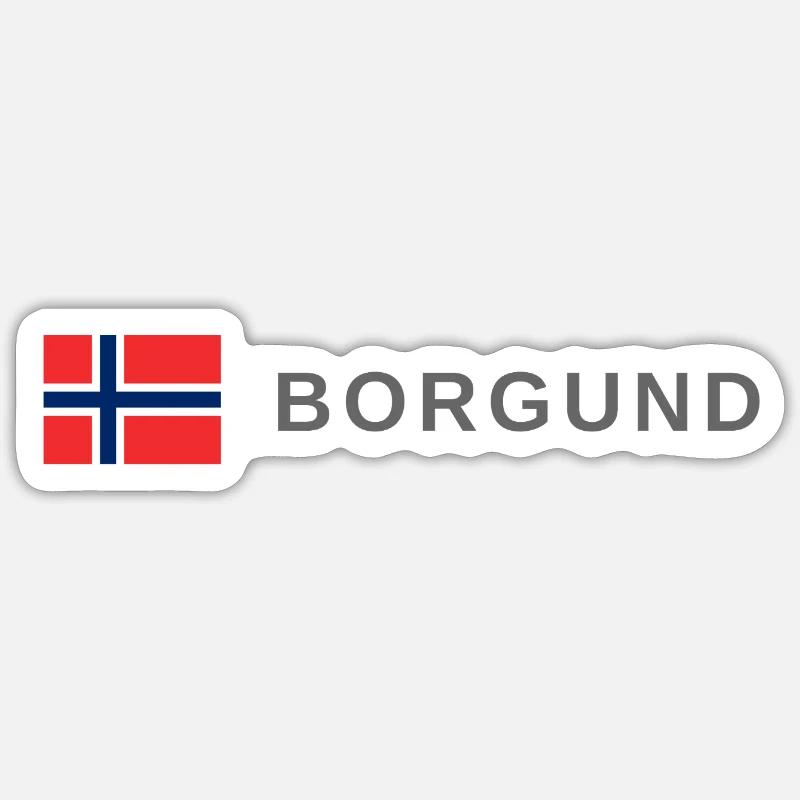 Borgund Norway - Sticker size S (10 x 10 cm) - white matte