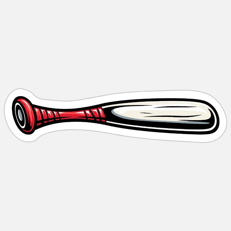 Baseballschläger pitcher - Sticker Größe S (10 x 10 cm) - Mattweiß