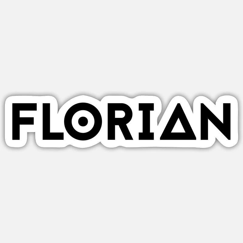 Prénom Florian - Sticker taille S (10 x 10 cm) - blanc mat