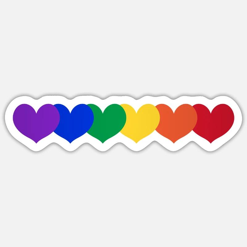 Rainbow heart pride - Sticker size S (10 x 10 cm) - white matte