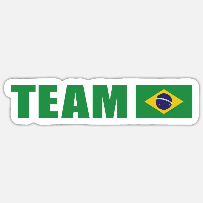 Support-Team Brasilien - Sticker Größe S (10 x 10 cm) - Mattweiß