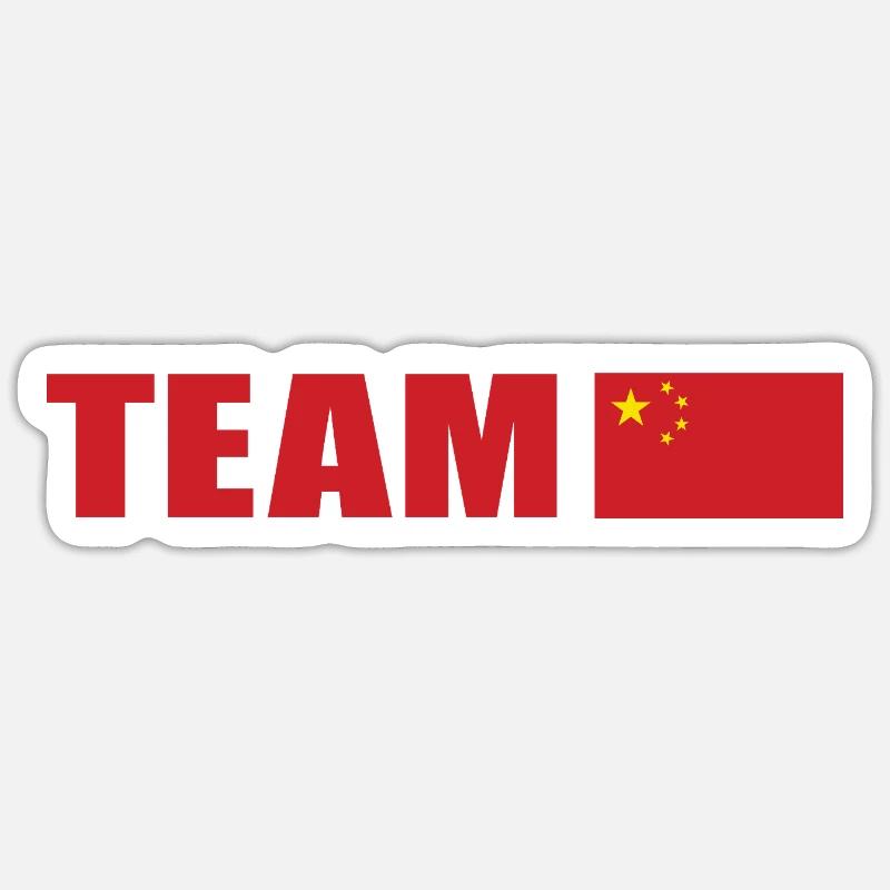Support-Team China - Sticker Größe S (10 x 10 cm) - Mattweiß