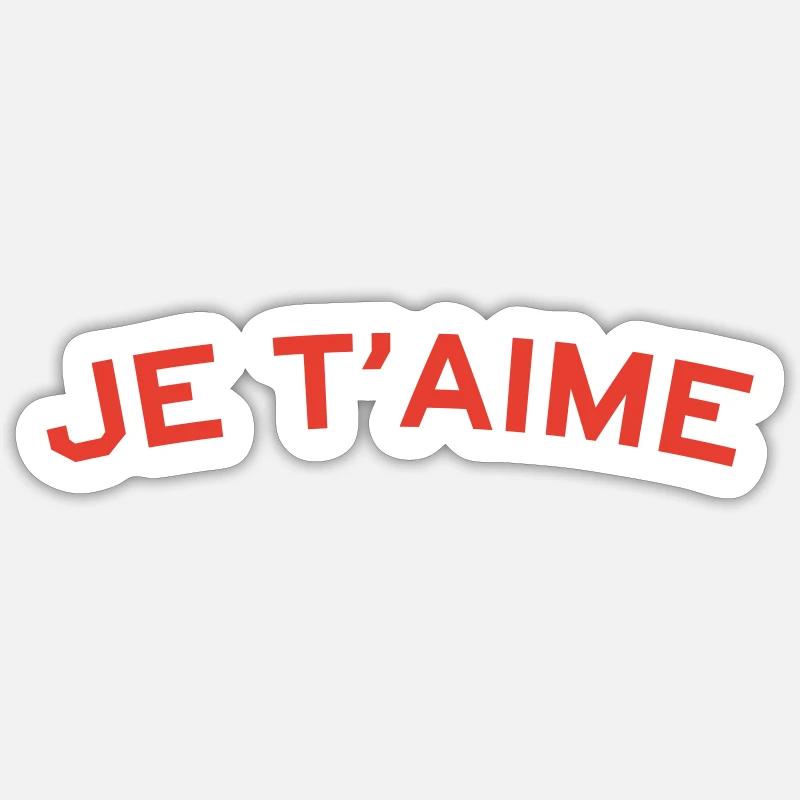 Je t’aime - Sticker taille S (10 x 10 cm) - blanc mat