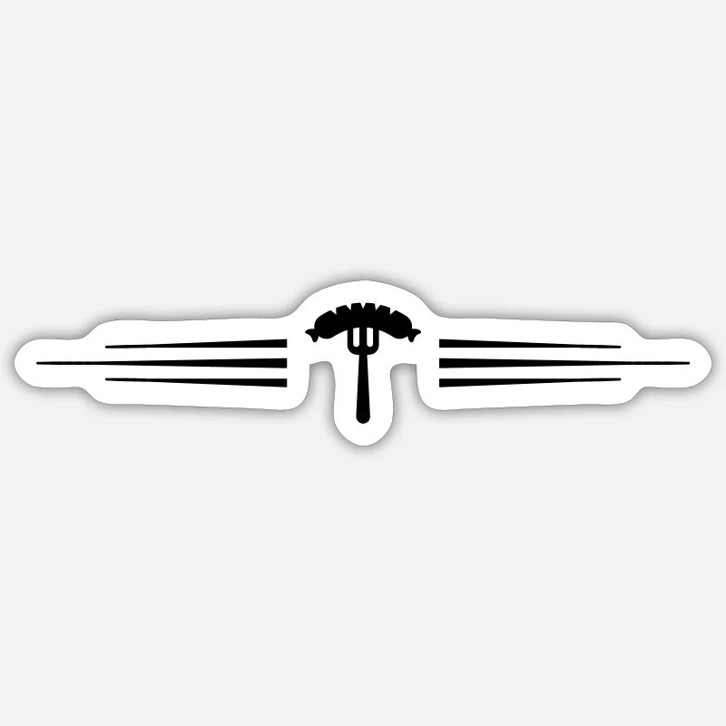Sausage, fork, currywurst - Sticker size S (10 x 10 cm) - white matte