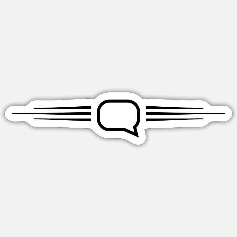 Ligne de bulle de dialogue - Sticker taille S (10 x 10 cm) - blanc mat