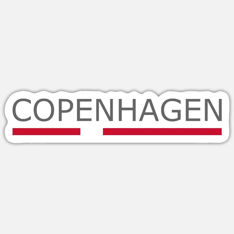 Copenhague - Kopenhague - Drapeau du Danemark - Dänemark - Sticker taille S (10 x 10 cm) - blanc mat