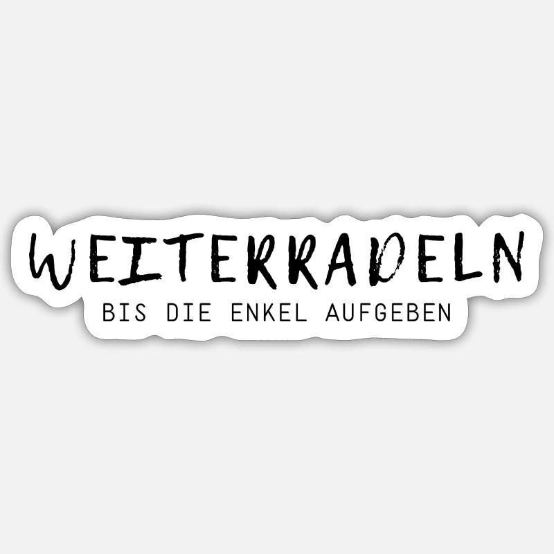 Weiterradeln - Sticker Größe S (10 x 10 cm) - Mattweiß