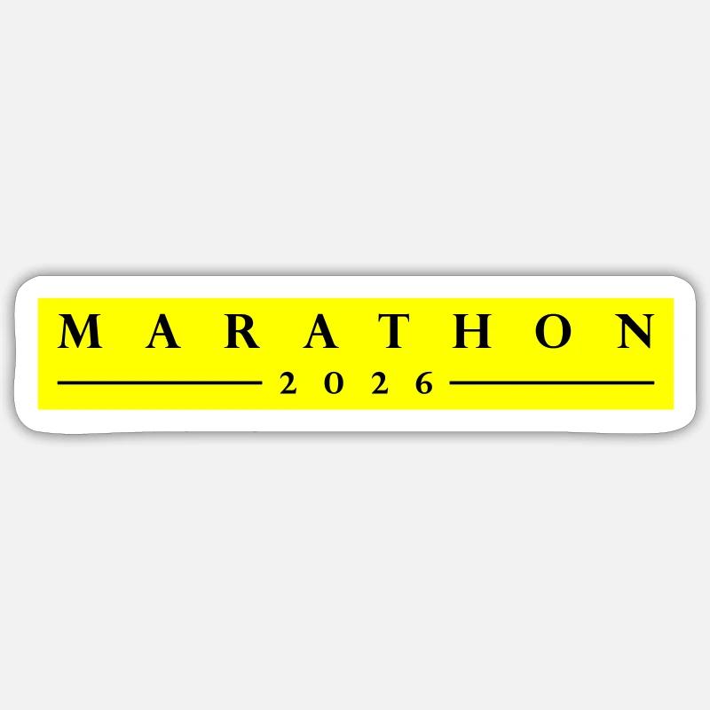Marathon 2026 - Sticker Größe S (10 x 10 cm) - Mattweiß