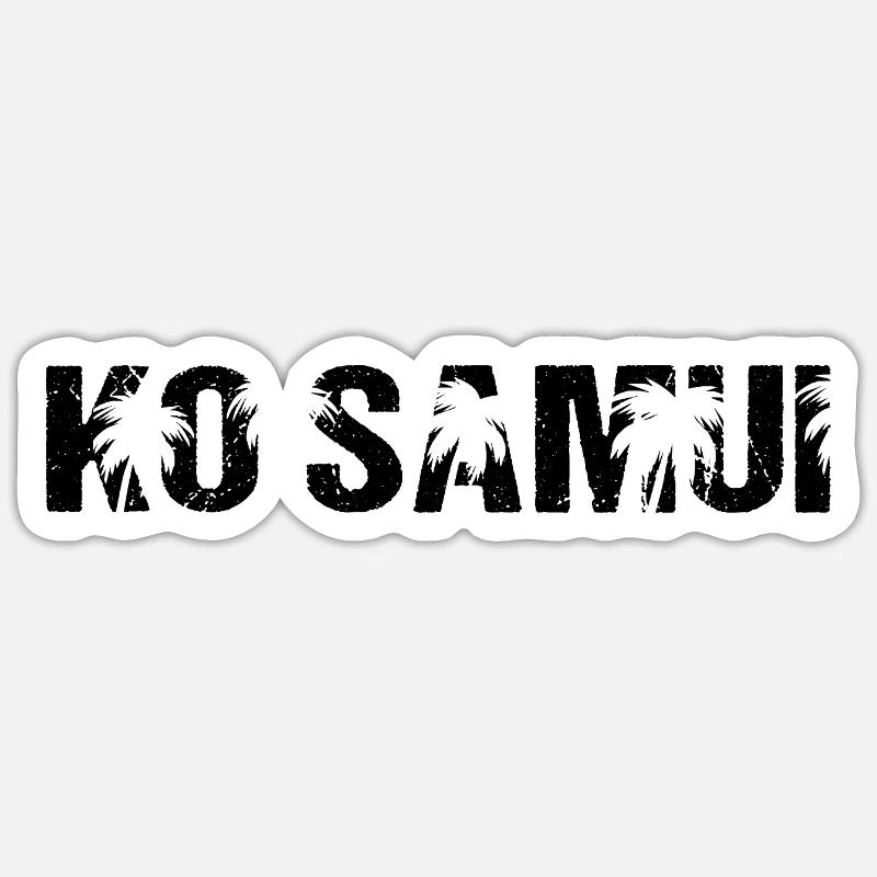 Ko Samui Thailand Palm Trees - Sticker size S (10 x 10 cm) - white matte