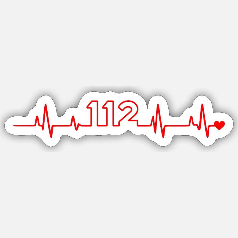 ECG 112 - Sticker taille S (10 x 10 cm) - blanc mat