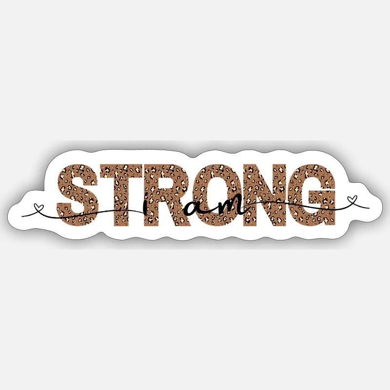 Leopard STRONG font print - Sticker size S (10 x 10 cm) - white matte