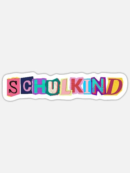 Kunterbuntes Schulkind Logo - Jetzt Schulkind - Sticker Größe S (10 x 10 cm) - Mattweiß