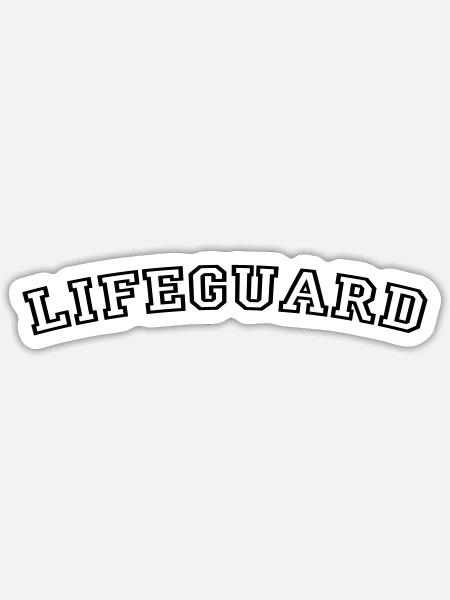 Lifeguard College Schrifttypografie - Sticker Größe S (10 x 10 cm) - Mattweiß