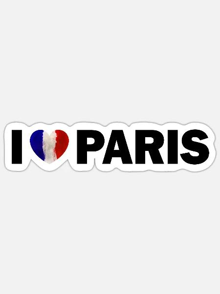 I love Paris France - Sticker Größe S (10 x 10 cm) - Mattweiß