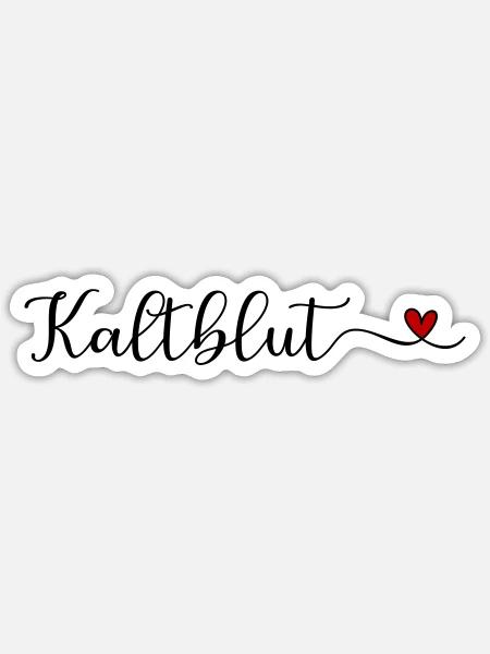 Kaltblut mit Herz - Sticker Größe S (10 x 10 cm) - Mattweiß