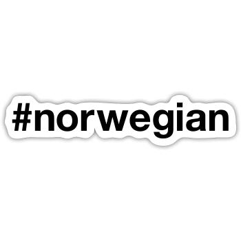 Hashtag norvégien Norvège Norvège Norge - Sticker taille S (10 x 10 cm) - blanc mat - Devant