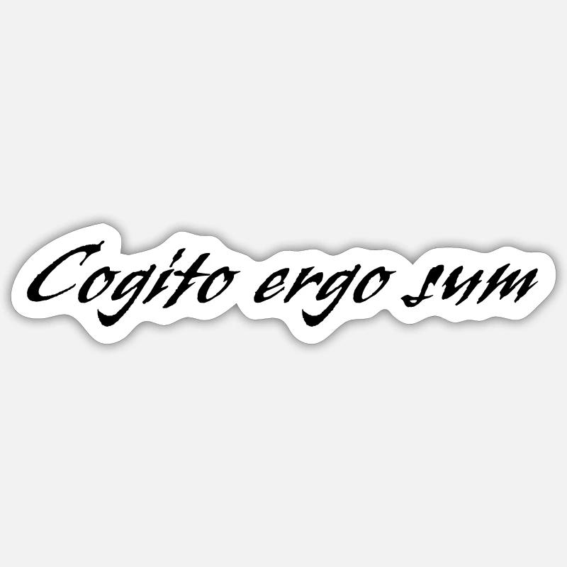 Cogito ergo sum - Sticker taille S (10 x 10 cm) - blanc mat