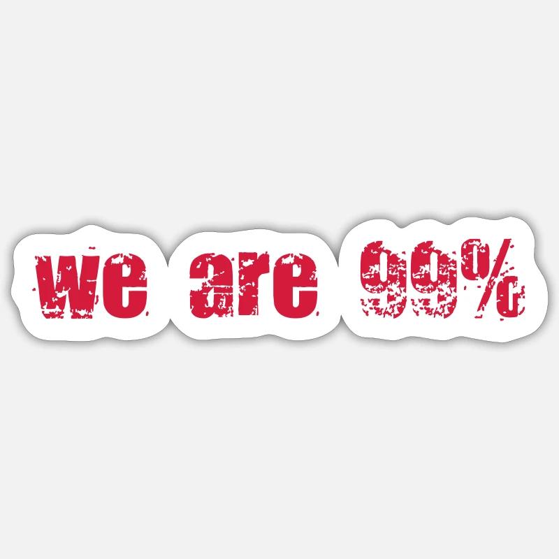 anonymous we are 99% - Sticker Größe S (10 x 10 cm) - Mattweiß