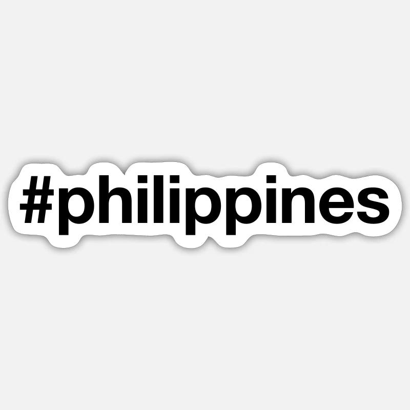 PHILIPPINEN Hashtag Philippines - Sticker Größe S (10 x 10 cm) - Mattweiß