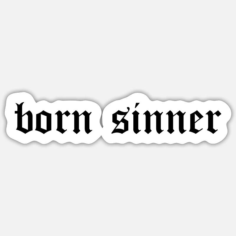 né pécheur - Sticker taille S (10 x 10 cm) - blanc mat