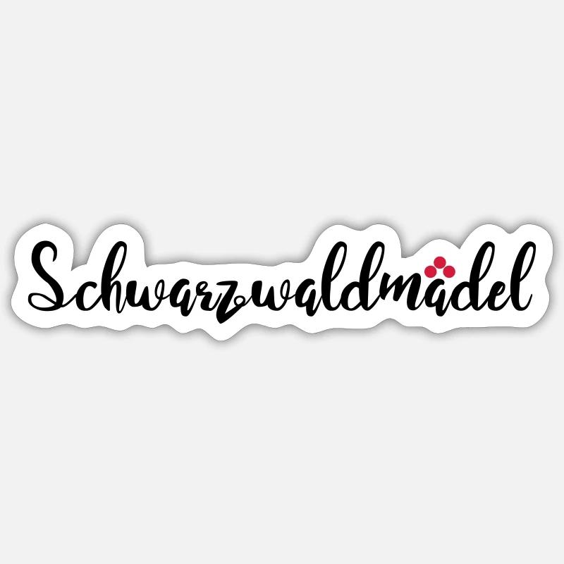 Schwarzwaldmädel - Sticker Größe S (10 x 10 cm) - Mattweiß