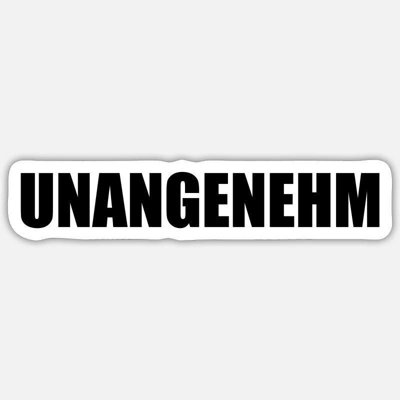Unangenehm - Sticker Größe S (10 x 10 cm) - Mattweiß