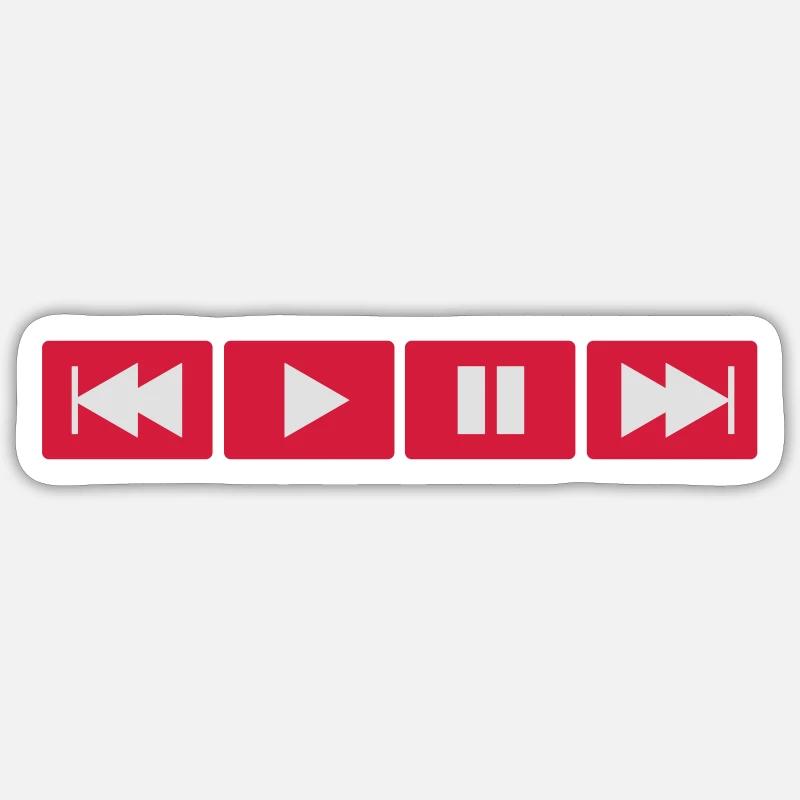 Play Button Sticker size S (10 x 10 cm)