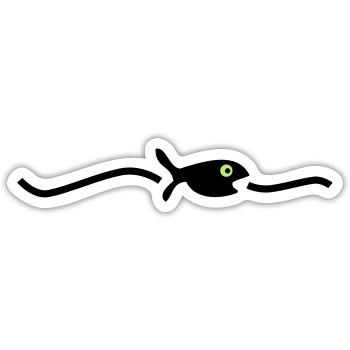 schwimmender Fisch - Sticker Größe S (10 x 10 cm) - Mattweiß - Vorne